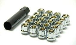 Muteki 31885C Chrome 12mm x 1.25mm Open End Lightweight Spline Drive Lug Nut Set with Key, (Set of 20)