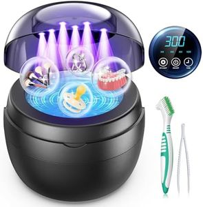 FSA HSA Approved Ultrasonic Retainer Cleaner, 250ML Retainer Cleaner Machine for Dentures, Mouth Guards, Braces, Toothbrush Heads, Jewelry, Ring, 50kHz Digital ultrasonic Cleaner with 4 Modes(Black)