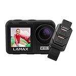 LAMAX W10.1 Real 4K 60fps Action Cam with Stabilisation MAXsmooth 2.0, Underwater Camera, Camcorder with Dual Display, Complete Accessories, Wi-Fi, Slow Motion Video, Time Lapse, Diving Mode