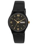 Maxima Plastic Aqua Day-Date Black Dial Men Analog Watch -02210Ppgw, Band Color:Black