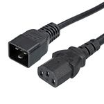 PATIKIL AC Power Cord 3 Prong C20 Male to C13 Female 1.5mm2 1m 3.28Ft 250V 10A 16A PDU Extension Cable for Laptop Electronics Computer Printer Radio Monitor