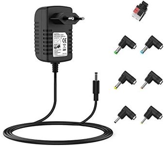 NEUE DAWN Chargeur Universel 12V 2A pour LED, Routeur, Haut-Parleur Bluetooth, Lecteur DVD, Lampe, Radio, Disque Dur, Caméra, Moniteur, Webcam, Scanner, Alimentation Adaptateur DC 12v avec 7 fiches