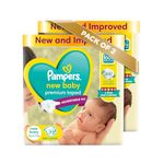 Pampers Active Baby Tape Style Baby Diapers, New Born/Extra Small (NB/XS) Size, 72 Count, Adjustable Fit with 5 star skin protection, Up to 5kg Diapers (Pack of 2)