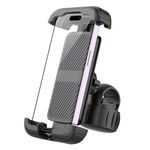 BJAINGEXK Motorcycle phone stand, Bicycle phone stand 360° adjustable phone stand, one-hand operation, ATV scooter phone clip for iPhone 15/14 Pro Max/X/XS, Galaxy S10 and 4.7-6.8 inch phones, black