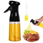 Olive Oil Sprayer for Cooking,Oil Dispenser Bottle Spray Mister for Air Fryer, Portable Refillable Food Grade Kitchen Cooking Oil Bottle Mist Spritzer for Baking, BBQ, Salad, Frying, 7oz(210ml),Black