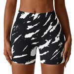 Bovldemt Camo Gym Shorts Seamless Scrunch Butt Lifting Workout Shorts High Waisted Yoga Shorts Running(L, WBlack)