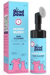 The Good Paws Muddy Buddy Paw Cleaner For Dogs & Cats | No Rinse Foaming Cleanser | Quick Dry | Lick Safe | Allergen Free | Protects & Moisturizes | Freshens & Softens | Oat Extract | 150 Milliliter