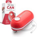 Kitchen Mama Mini Plus Rechargeable Electric Can Opener: Compact, Type-C Charging, Hands-Free, Auto Shut-Off, Smooth Edge, Food-Safe – Ideal for Home, Travel, and Seniors with Arthritis (Red)