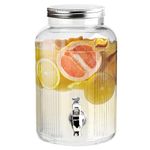 The Vintage Company 51059 Glass Jar Drinks Dispenser with Tap / 5.5 Litre Capacity/Secure Screw-On Lid/Wide Bottle Neck/Retro Glass Design/Perfect for Water, Juice, Cocktails & More