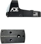 Ade Advanced Optics Huracan RD3-006 Green Dot Sight + Optic Mounting Plate for 1911 Novak Rear Sight Pistol