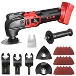 Cordless Oscillating Tool Compatible with Milwaukee 18V Battery, Brushless-Motor Tool with Auxiliary Handle, Oscillating Multi-Tool for Scraping, Sanding,Cutting Wood(Battery Not Included)