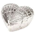 Urns UK Hand Crafted Funeral Cremation Memorial Heart Keepsake Urn Angel Wings Silver 5" Large