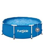 Funsicle 8ft x 30in Above Ground Activity Pool, Outdoor Round Swimming Pool Ideal for up to 4 people, Family Pool Includes RX330 Cartridge Filter Pump, 2.44m x 76cm - Blue