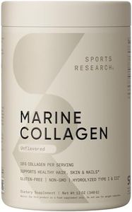 Sports Research Marine Collagen Peptides Powder - Sourced from Wild-Caught Fish, Pescatarian Friendly, Keto Certified & Non-GMO Verified - Easy to Mix in Water or Juice! (34 Servings)