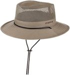 Stetson Takani Safari Hat Women/Men - Hat Made of Cotton - Fabric hat with Factor 30 UV Protection - Sun hat with a Chin Strap - Crushable mesh Insert - Beige XL (60-61 cm)