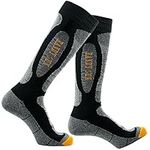 Waterproof Hiking Socks, [SGS Certified]RANDY SUN Men's Running Mountain Biking Sport Socks Knee High Warm Winter Active Field Sport Socks Easy To Put On/Stay in Place,Gifts For Men,Black&Grey L