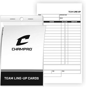 Champro Set of 25 Line-up Cards, White, 4.25"W x 7.5"L