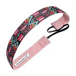 Sweaty Bands Light Speed Black Pink - Non-Slip Fitness Headband 1"