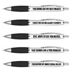 DV DESIGN 5 x Funny Insults Pens - Stupid Friend Secret Santa Office Quotes Gift #75725