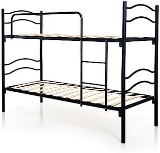 DOLCI SOGNI Letto a Castello per Adulti e Bambini Scomponibile in 2 Letti Singoli 80x190 cm, Altezza 150 cm, Colore Nero, Letti a Castello con 2 Rete Letto Singolo 80x190 cm