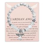 FUSTMW Angel Keychain Guardian Angel Gifts Faith Gifts Prayer gifts Blessing Gifts Guardian Angel Charm Key Chain Gifts, Angel Bracelet, Standard