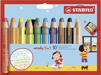 STABILO Woody 3 in 1 Pencil, 10 Count (Pack of 1), Assorted