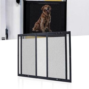 LCGAOYA Aluminum RV Entry Screen Door Protector Grille for Dogs, Adjustable RV Screen Door Guard 20Inch High - Fits Door Widths 22" - 31.5", RV Door Camper Screen Door Grill, Black-20Inch High