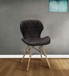 Bhumika Overseas Eames Replica Faux Leather Medium Dining Chair (Black)