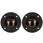 Goldwood Sound Speaker Box Terminal Cups 2 Round Power Speaker Terminal Plates Black (RGT-5050-2)