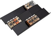 ihomecooker Expandable Spice Rack Drawer Organizer for Kitchen Cabinets- 3 Tiers for Salt, Pepper Spice Jars, Seasonings, Vitamins, Set of 9- Black