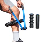 DoubleUP Roller Therapy Kit - Blue - Muscle Massager with Lever-Action Pressure Control and Quick-Change Rollers