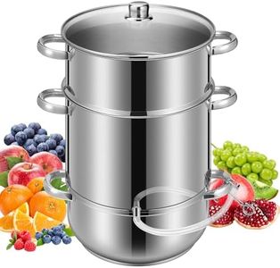 VIVOHOME Stainless Steel Steam Juicer Extractor Fruit Vegetables Juice Steamer Pot 11 Qt with Tempered Glass Lid, 2 Hose, Clamp, Loop Handles