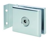 Rockwell Security Screw in Mini Hinge Door Mount Glass in Polished Chrome Finish Fits 1/4 Inch Glass Shower Doors for Residential Use