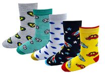 RC. ROYAL CLASS Unisex Boys And Girls Cotton Multicolored Printed Ankle Length Socks(Pack Of 5 Pairs)(3-4 Years)