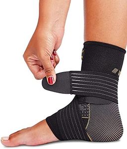 Ankle Brace for Women and Men - Ankle Compression Brace with Adjustable Straps, Ankle Sprain Braces, Arch Support Brace for Sprained Ankle, Achilles Tendon Support Plantar Fasciitis Relief, Medium