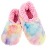 Snoozies! Tie Dye Cotton Candy Womens Slippers, Super Soft Sherpa Fleece, Non Slip Sole - Ladies Sizes 3-7 (Pink, uk_footwear_size_system, adult, women, alpha, medium, large)