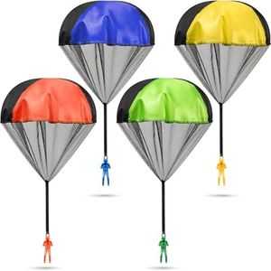 Parachute Toys for Kids - (Pack of 4) Tangle-Free Throwing Parachute Army Figures in Bright Colors - Outdoor Flying Toys for Kids Ages 4-8, Party Favors, Birthday Gifts, Boys & Girls Ages 3+