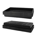 Grow-Green 1020 Trays Sturdy Farmer Self Seedling Nursery Tray Plastic Seeds Starter Trays 10 Pieces Standard Size 2.35inch Deep Without Holes (10-Pack Without Holes)