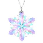 Fancyoung Crystal Snowflake Pendant Snow Ornaments 2022 Party Window Decor Christmas Decoration Wedding Hanging Ornament, Multicolor