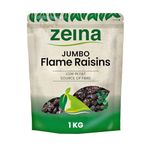 Zeina Jumbo Flame Raisins with Resealable Zip for Snacking and Home Baking (1Kg) - Source of Fibre, Low Fat - Perfect as Raisins Snack Packs for Kids, Perfect for a Healthy Vegan Diet