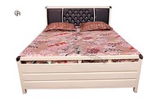 Royal Interiors Amono Metal King Size Bed with Hydraulic Storage for Bedroom Living Room Furniture Double Bed for Home (King Size) (75"x72")