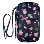 RFID Blocking Travel Passport Wallet Holder, Homchen Document Organiser Case Credit Card Holders for Men and Women (Flamingo)