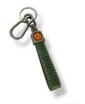 Keychain Compatible with Royal Enfield Bullet Key Chain for Bike | Leather Keychain for Bike (Royal Green Leather Key Ring)