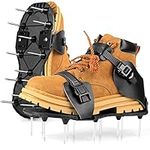 Yuepin Lawn Aerator Shoes, Garden Grass Aerator Spiked Sandals with Lock Belt Buckle, Upgraded Pre-Assembled Lawn Aerator Spike Shoes, Soil Yard Aerator Tool for Yard Patio Garden Grass Lawn