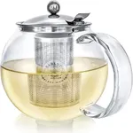 Teabloom All-in-One Glass Teapot and Tea Kettle – Heatproof Borosilicate Glass Tea Maker with Removable Stainless Steel Loose Tea Infuser – Classica Stovetop Tea Pot (40 oz / 1200 ml)