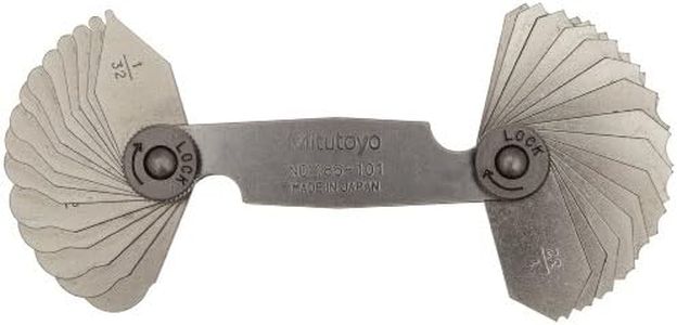 Mitutoyo 186-101, Radius Gage Set, 15 Pairs of Leaves, 1/32 to 1/4 by 64ths