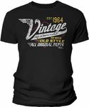 60th Birthday Gift Shirt for Men - Vintage 1964 Aged to Perfection - Racing-60th Birthday Gift, Black-0001, Large