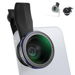 NEEWER 2 in 1 Smartphone Lens Kit, 0.75x Wide Angle 2x Macro Phone Lens Compatible with iPhone Samsung Android Cellphone, Detachable HD Lens with 17mm to 37mm Adapter Ring & Lens Filter Adapter, LS-60