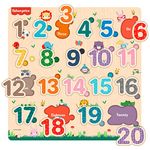 Fisher Price Wooden Counting Number Montessori Educational Pre-School Puzzle Toy for Kids (12x12 Inches)