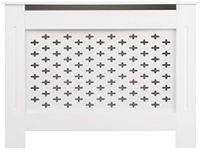 AVC Designs Small Medium Large MDF White Grey Unfinished Pattern Radiator Cover (Medium White)